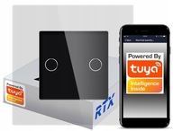 ČIERNY dotykový spínač 2obvod ZigBee TUYA RTX SH ČIERNY dotykový spínač 2obvod ZigBee TUYA RTX SH
