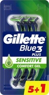 Holiaci strojček Gillette Blue3 Sensitive 6 ks Holiaci strojček Gillette Blue3 Sensitive 6 ks