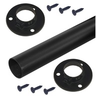 Šatníková tyč do šatníka 100 cm + 2 rozety, čierna Šatníková tyč do šatníka 100 cm + 2 rozety, čierna