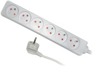 6 ZÁSUVEK 3m SENCOR SPC16 biely napájací pás 6 ZÁSUVEK 3m SENCOR SPC16 biely napájací pás
