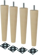 Nohy Drevené nožičky, surové, 20 cm + sada plechu Nohy Drevené nožičky, surové, 20 cm + sada plechu