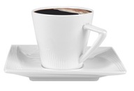 Darčeková súprava 2x šálka, biely porcelánový kávový set s podšálkou Darčeková súprava 2x šálka, biely porcelánový kávový set s podšálkou