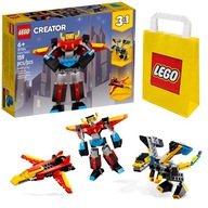LEGO CREATOR BLOCKS 31124 SUPER ROBOT 3V1 PRE DETI + DARČEKOVÁ TAŠKA LEGO CREATOR BLOCKS 31124 SUPER ROBOT 3V1 PRE DETI + DARČEKOVÁ TAŠKA