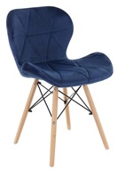 Krzesło Milano DSW niebieski welurowe tapicerowane