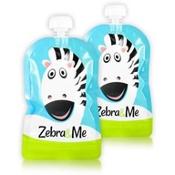2 vrecká Zebra & Me na opakovane použiteľné potraviny 2 vrecká Zebra & Me na opakovane použiteľné potraviny