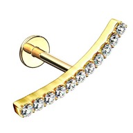 Ušný labret s krištáľovou mašličkou 1,2/6 zlata Ušný labret s krištáľovou mašličkou 1,2/6 zlata