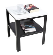 Skrutkovaný nočný stolík s policou Loft spálňa 40x40x45 čierna+biela matná