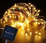 Drôtené SOLÁRNE DEKORATÍVNE LED LAMPY 150 15 metrov Drôtené SOLÁRNE DEKORATÍVNE LED LAMPY 150 15 metrov