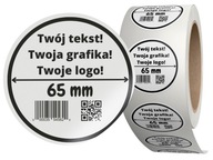 VÁŠ TEXT LOGO nálepky štítky - x200 kusov - Fi65 mm - 6,5 cm VÁŠ TEXT LOGO nálepky štítky - x200 kusov - Fi65 mm - 6,5 cm