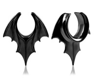 Zástrčka tunelový vešiak na sedlo čierna váha bat bat goth 10mm Zástrčka tunelový vešiak na sedlo čierna váha bat bat goth 10mm