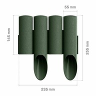 Záhradná palisáda 4 kusy 2,3 m zelená CELLFAST
