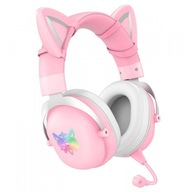 Herné slúchadlá B20 RGB s ružovými mačacími ušami