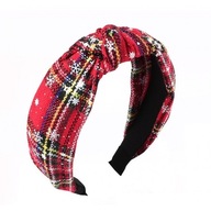 Hrubá látková turbanová čelenka, 6,5 cm, vianočná Hrubá látková turbanová čelenka, 6,5 cm, vianočná