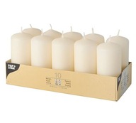 Stĺpové sviečky, priemer 4cm, výška 9cm, valec 9h, farba KRÉMOVÁ, 10 kusov Stĺpové sviečky, priemer 4cm, výška 9cm, valec 9h, farba KRÉMOVÁ, 10 kusov