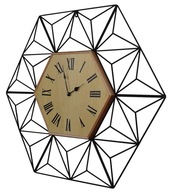Podkrovné hodiny 3D podkrovné kovové retro čierne 84cm