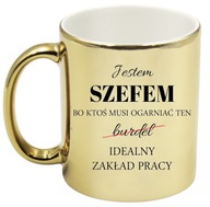 PRÉMIOVÝ ZLATÝ hrnček PRE ŠÉFA, NARODENINY, MENY, Vtipný DARČEK PRÉMIOVÝ ZLATÝ hrnček PRE ŠÉFA, NARODENINY, MENY, Vtipný DARČEK