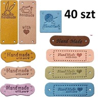 Etiketa z ekokože, nášivka Ručne vyrobená HANDMADE 40ks Etiketa z ekokože, nášivka Ručne vyrobená HANDMADE 40ks