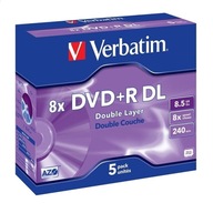 VERBATIM DVD+R DL 8,5 GB 8X JEWEL CASE*5ks