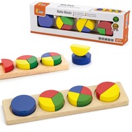 VIGA Drevené puzzle matematické bloky Zlomky 10 Montessori blokov VIGA Drevené puzzle matematické bloky Zlomky 10 Montessori blokov