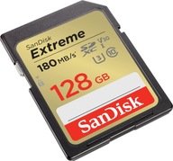KARTA SANDISK EXTREME SDXC 128 GB 180/90 MB/s C10