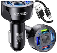 Nabíjačka do auta 4x USB 3.0 RÝCHLE NABÍJANIE + NABÍJACÍ KÁBEL Nabíjačka do auta 4x USB 3.0 RÝCHLE NABÍJANIE + NABÍJACÍ KÁBEL