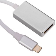 ADAPTÉROVÝ KÁBEL USB C 3.1 NA DISPLAYPORT STRIEBORNÝ ADAPTÉROVÝ KÁBEL USB C 3.1 NA DISPLAYPORT STRIEBORNÝ