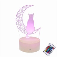 3D LED LAMPA MAČKA NA MESIACI NOČNÁ LAMPA 16 FARIEB + DIAĽK 3D LED LAMPA MAČKA NA MESIACI NOČNÁ LAMPA 16 FARIEB + DIAĽK