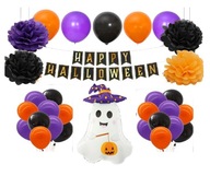 Sada Halloweenskych balónikov Pom Poms Ghost Balloons Héliové dekorácie Sada Halloweenskych balónikov Pom Poms Ghost Balloons Héliové dekorácie