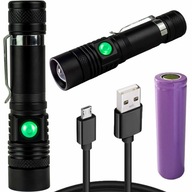 LED USB nabíjateľná taktická baterka 350lm