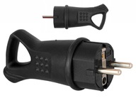 Gumová zástrčka 16A 230V IP44 s čiernou rukoväťou Gumová zástrčka 16A 230V IP44 s čiernou rukoväťou