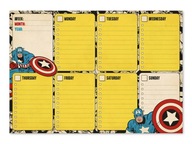 Plán hodiny A4 Plánovač Marvel Captain America