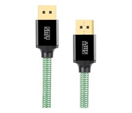 Strieborný Monkey X DisplayPort 2.0 Ultra 1,5 m zelený opletený kábel
