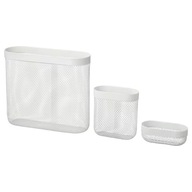 IKEA SKADIS Úložný kôš, sada 3 ks, biely IKEA SKADIS Úložný kôš, sada 3 ks, biely