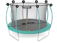 Vnútorná sieť na trampolíny 435 cm 14ft Neo-Spo Vnútorná sieť na trampolíny 435 cm 14ft Neo-Spo