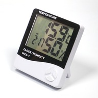 Teplomer, hygrostat, LCD digitálne hodiny Teplomer, hygrostat, LCD digitálne hodiny