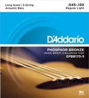 Struny pre akustickú basgitaru D'ADDARIO EPBB170-5 (45-130) Struny pre akustickú basgitaru D'ADDARIO EPBB170-5 (45-130)