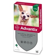 ADVANTIX kvapky blcha kliešť pes 4kg 4x0,4ml ADVANTIX kvapky blcha kliešť pes 4kg 4x0,4ml