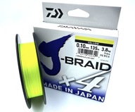 DAIWA J-BRAID X4 BRIDGE 0,10MM 135M ŽLTÝ DAIWA J-BRAID X4 BRIDGE 0,10MM 135M ŽLTÝ