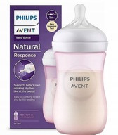 AVENT RESPONZÍVNA FĽAŠA NATURAL RUŽOVÁ 260ML 1m+ AVENT RESPONZÍVNA FĽAŠA NATURAL RUŽOVÁ 260ML 1m+