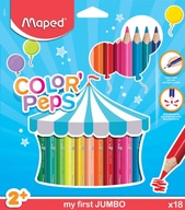 Prvé ceruzkové pastelky pre malé deti 2+ Intenzívna sada 18 farieb