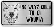 Pozor pes vtipné znamenie bulteriér Pozor pes vtipné znamenie bulteriér