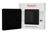 Heatit Z-Push 4x nástenné tlačidlo, čierna Z-vlna