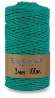 Spletená struna PRE MACRAME TYRKYSOVÁ 100m 3mm Spletená struna PRE MACRAME TYRKYSOVÁ 100m 3mm