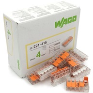 WAGO RÝCHLOSPOJKA WAGO CUBE 221-415 KONEKTOR /25 WAGO RÝCHLOSPOJKA WAGO CUBE 221-415 KONEKTOR /25