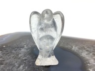 kamenná figúrka anjela cherubína z prírodného skalného krištáľu