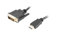 HDMI - DVI-D kábel Lanberg obojsmerný 3m čierny
