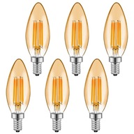 E14 LED žiarovka 6W=50W 600lm teplá dekoračná sviečka Amber Savineo E14 LED žiarovka 6W=50W 600lm teplá dekoračná sviečka Amber Savineo