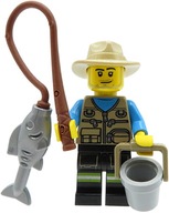Rybár + udica - figúrka na mieru vyrobená z LEGO dielov Rybár + udica - figúrka na mieru vyrobená z LEGO dielov