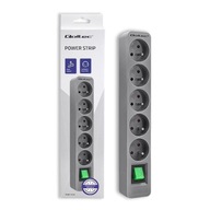 Qoltec Power strip | 5 zásuviek | 1,8 m | Šedá Qoltec Power strip | 5 zásuviek | 1,8 m | Šedá