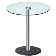 Malý okrúhly sklenený jedálenský stôl ROCYK Chrome